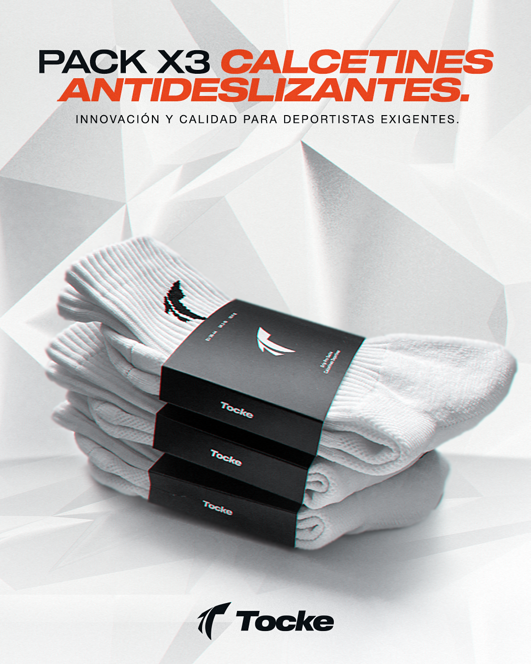 Pack de 3 pares de calcetines deportivos antideslizantes.